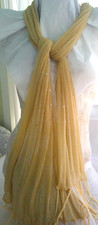 Scarf Bling Sparkel  Fringe Sheer Beige Color 68 x 22 inches Women's Unbranded