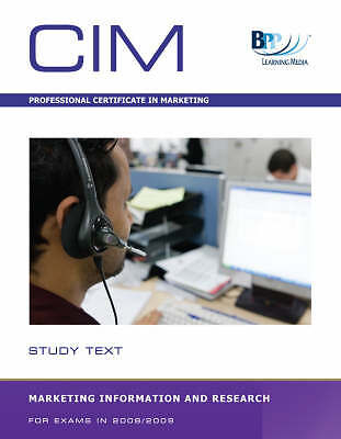 CIM - 3 Marketing Information and Research: Study Text by 