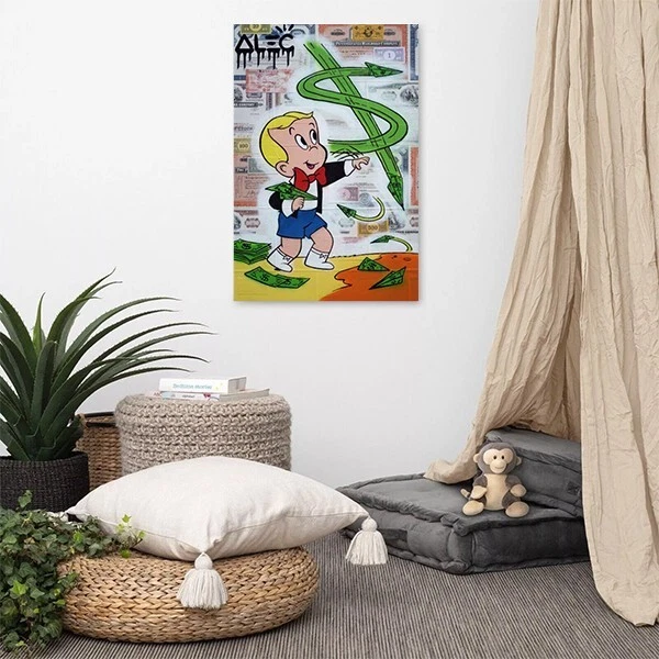 Alec Monopoly Canvas Print "Richie Throwing _ Paper Airplanes" Wall Art - Image 4 of 4