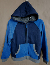 WONDER NATION THICK HOODIE WITH FLEESE KIDS BLACK, GREY  BLUE SIZE LARGE 4558