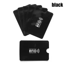 4pcs RFID Blocking Sleeves Credit Card Protector Anti-Theft Card Holder Black