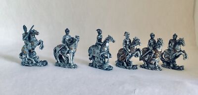 Knight on Horse Polystone Set of 6 Approx 7x9cm