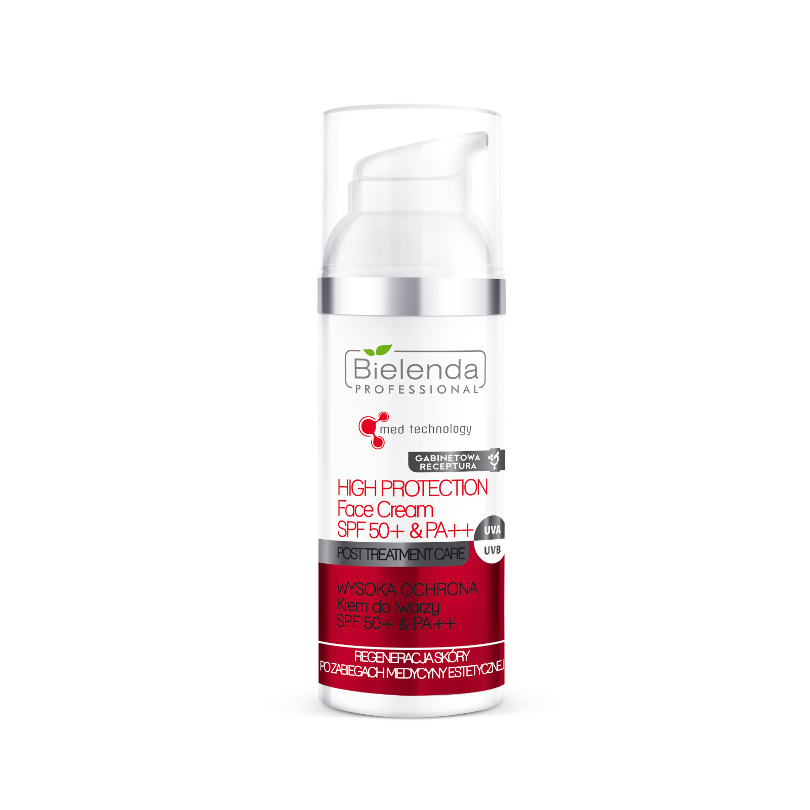 Bielenda Professional HIGH PROTECTION Face Cream SPF50 Post Treatment Care 50ml