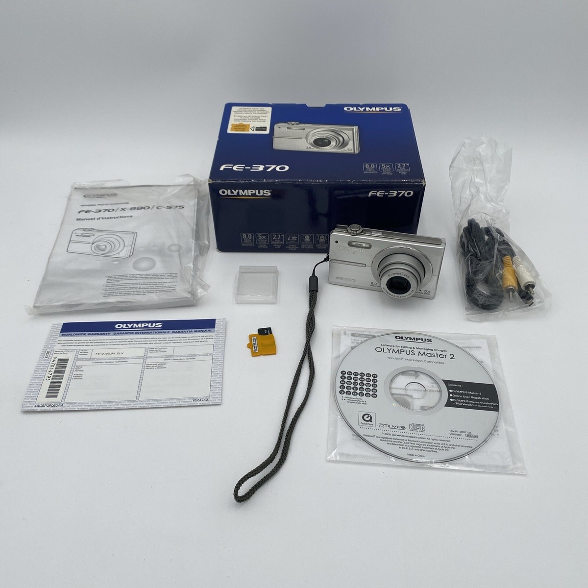 OLYMPUS CAMEDIA FE-370 シルバー Olympus FE-370 8.0MP Silver Digital Camera In Box Tested | eBay