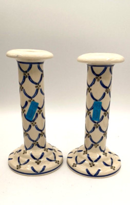 Boleslawiec Poland Pottery Candleholders,  Spoldzielnia Ceramika Artystyczna