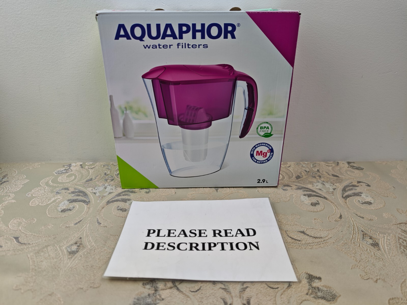 AQUAPHOR Smile Water Filter Jug - 2.9L, Fits Fridge Doors, Lightweight (READ)