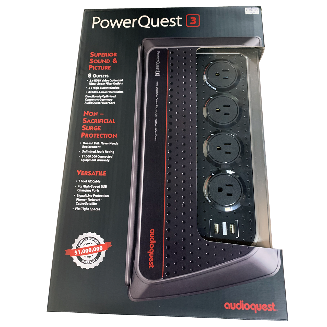 AudioQuest PowerQuest 3 8 Outlet Surge Protector eBay