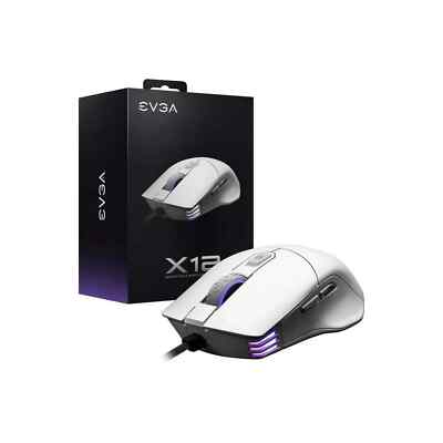EVGA X12 Gaming Mouse, 8k, Wired, Customizable, Dual Sensor, 16,000 DPI