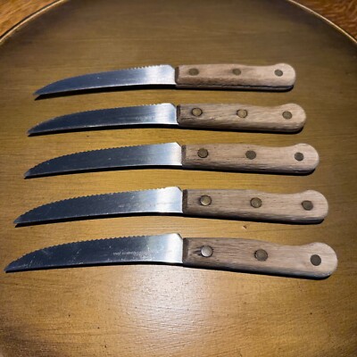 OLD HOMESTEAD Vtg 5 Knife Set Lifetime Cutlery Steak Knives