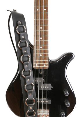 2 1/4'' Wide Ring Strap Bondage Style Goth Classic Guitar Strap