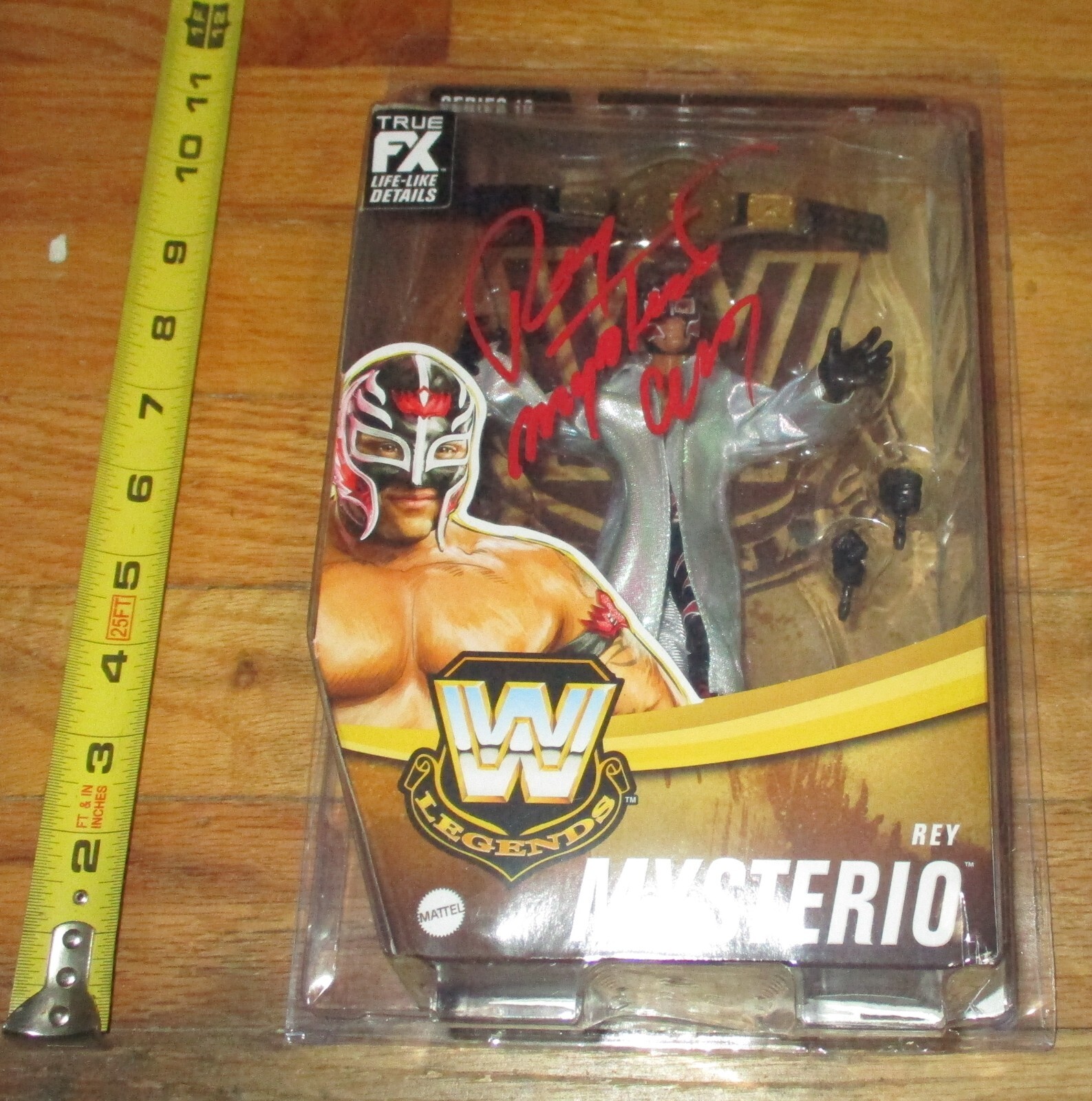WWE Mattel Rey Mysterio Legends Elite Wrestling Figure Series 16 Signed JSA COA