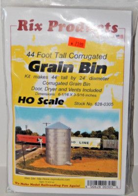 Rix Products HO #305 44 Foot Tall Corrugated Grain Bin Kit NEW