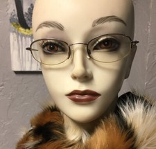 Vintage Flexon by Marchon Silver Color Metal Oval Frame Eyeglasses Women  s
