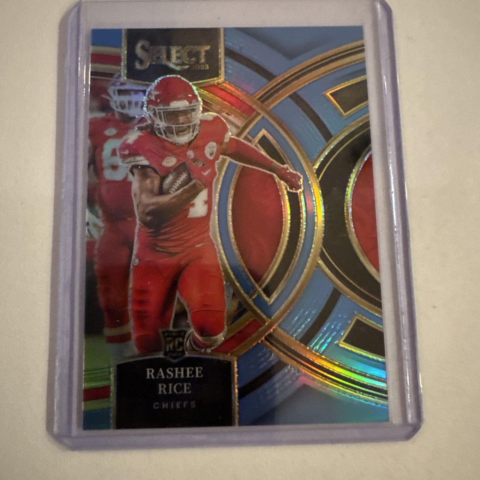 2023 Rashee Rice Select Light Blue Premier Level Prizm RC /99 #132 KC Chiefs