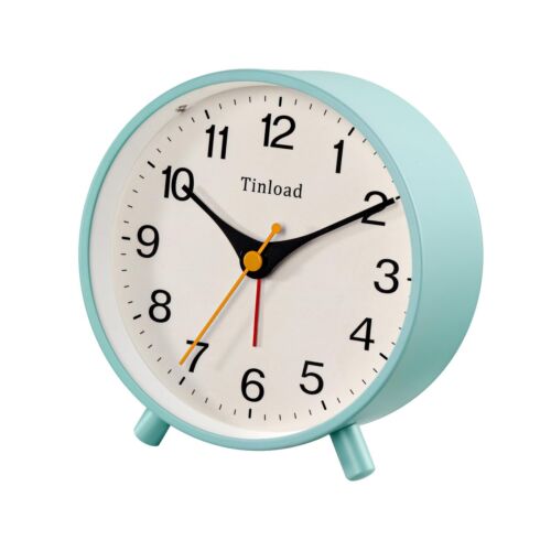 4.5" Antique Retro Analog Alarm Clock Small Silent Bedside Desk Clock with Ni... - Picture 2 of 6