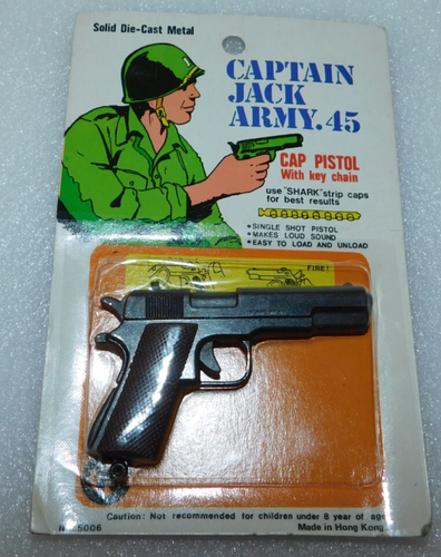 Vintage Captain Jack Army .45 Mini Cap Pistol Toy Keychain - Picture 4 of 5