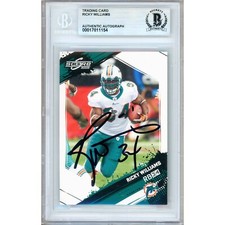 Ricky Williams Signed 2009 Donruss Score #158 Beckett BAS Slabbed Dolphins Auto