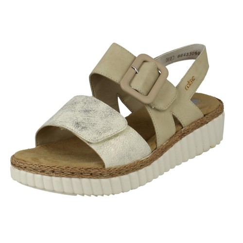 Sandalias de cuña informales extra anchas para dama Rieker '69260' - Imagen 4 de 21