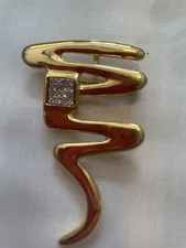 Vintage Park Lane Squiggle Brooch Pendant with Pave Rhinestones