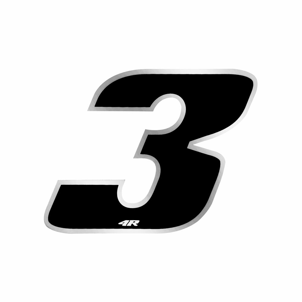 Adesivo Numero Gara per Moto "3" Nero 100 x 130 mm