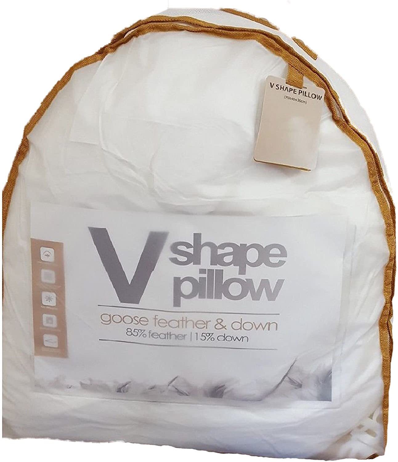 VShape Duck/Goose Feather & Down Neck Support Pillow Orthopaedic