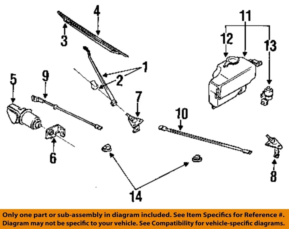 Ligação de limpador de para-brisa usado serve: 1994 Nissan PICKUP grau A - Imagem 3 de 4