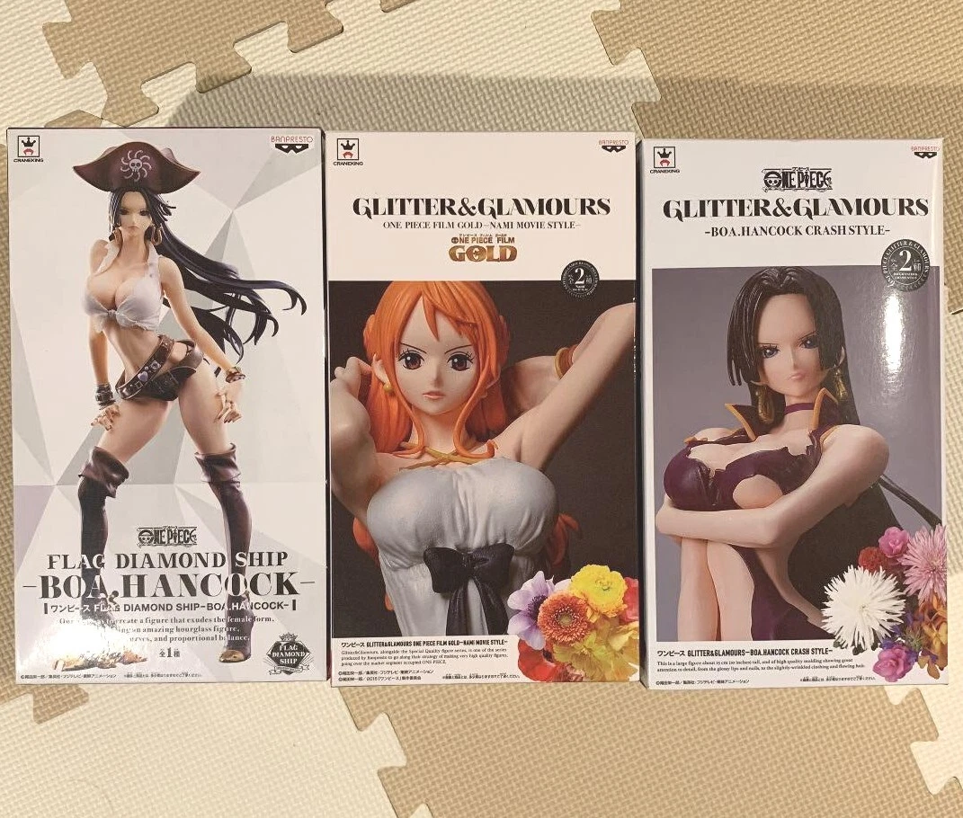 One Piece Glitter&Glamours Flag Diamond ship Nami & Boa Hancock Figure(Set of 3)