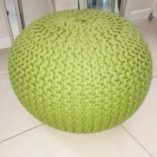Round knit pouf sale ottoman