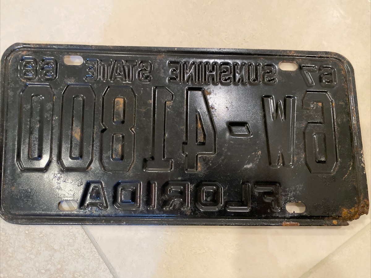 1967 1968 Florida License Plate Palm Beach County 6W - 41800-great