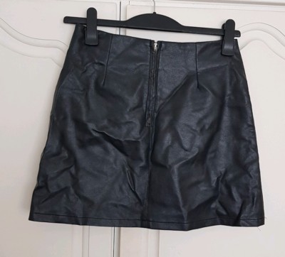 Primark Atmosphere Black Fake Leather Skirt Size 10