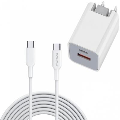 38W PD HOME CHARGER FAST TYPE-C 6FT LONG CABLE USB-C POWER for PHONES & TABLETS