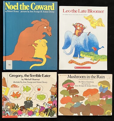 Lot 4 Jose Aruego & Ariane Dewey/Mushroom in Rain/Noel Coward/Leo Late/Gregory