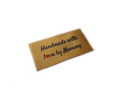 Handmade with love by Mammy Etiketten Etiketten - Goldband einnähen - 25x40mm flach