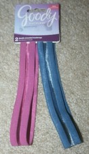 NEW Goody Ouchless Double Stranded Headwraps 2 Pack Blue/Pink