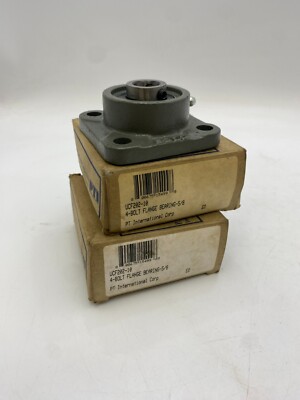 2Pc PT International Corp UCF202-10 Solid Base Pillow Block Flange Mount Bearing