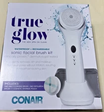 Conair True Glow Sonic Facial Brush Kit 3 Speed Storage Pouch 2 Brushes - Sealed