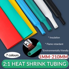 2:1 HEAT SHRINK TUBING ELECTRICAL SLEEVING CABLE HEATSHRINK TUBE DIA 1MM-210MM