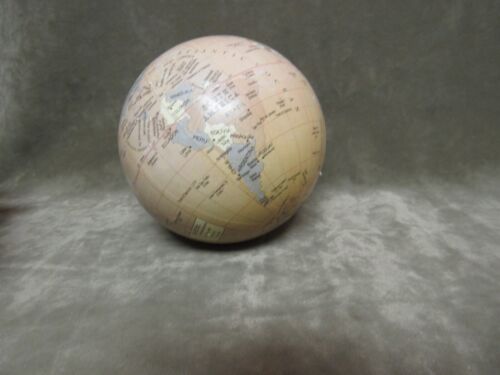 Vintage small Size Tan Color World Globe Cardboard Inside - Picture 4 of 4