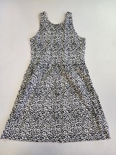 Old Navy Dress Girls 10-12 Leopard Black White Spots Sun Tank Casual Fun