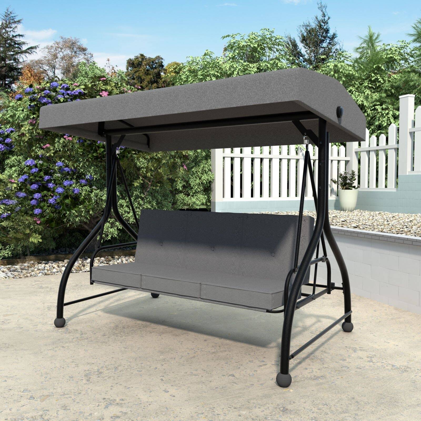 VEIKOUS Adjustable 3-Person Outdoor Patio Porch Swing