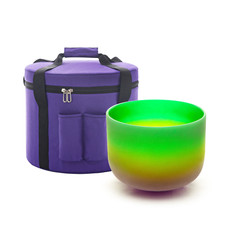 8 inch F Note Heart Chakra Rainbow Crystal Singing Bowls with Free Carrier Case