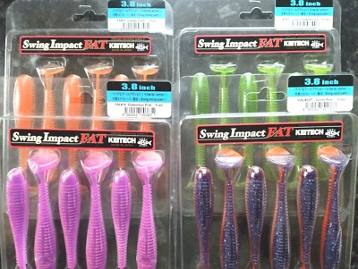 KEITECH Lures Swing Impact FAT 3.8'' 6 pcs JAPAN Strong scented Drop Shot jig