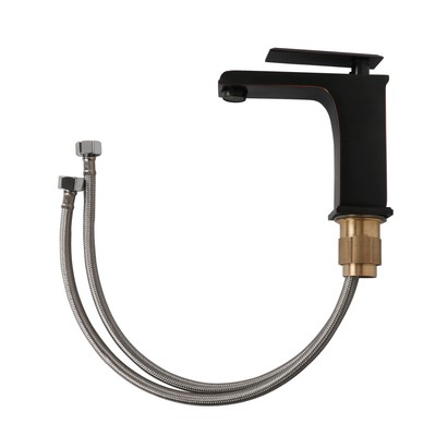 6 155mm Black Basin Faucet Brass Double Hole Honeycomb Bubbler