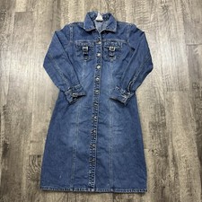 Vintage Y2K Faded Glory Denim Buckle Dress Juniors Medium