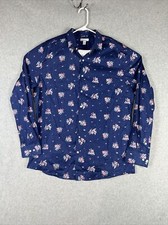 Bar lll Men  s Blue Floral Slim Fit Stretch Casual Long Sleeve Shirt Size XL