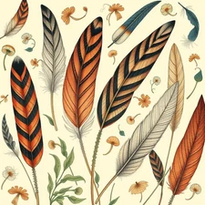 Digital picture Colorful feathers  printable file