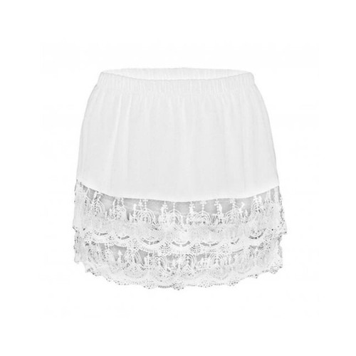 Womens Shirt Extender Underskirt Layering Mini Skirt Lace Trim Fake Tail Hem Hot - Picture 13 of 14