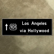 California US 101 Los Angeles Hollywood highway road sign 1954 freeway 30x10