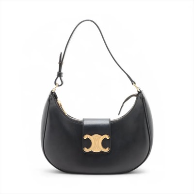 Celine Triomphe Medium Ava Leather Shoulder bag Black