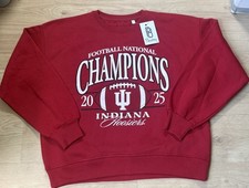 Indiana Hoosiers Pressbox 2025 National Champions Sweatshirt Womens S NWT